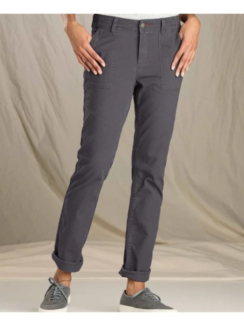 Toad&Co Earthworks Slim Pants Women’s Size 8 Gray Organic Cotton Stretch Earthy